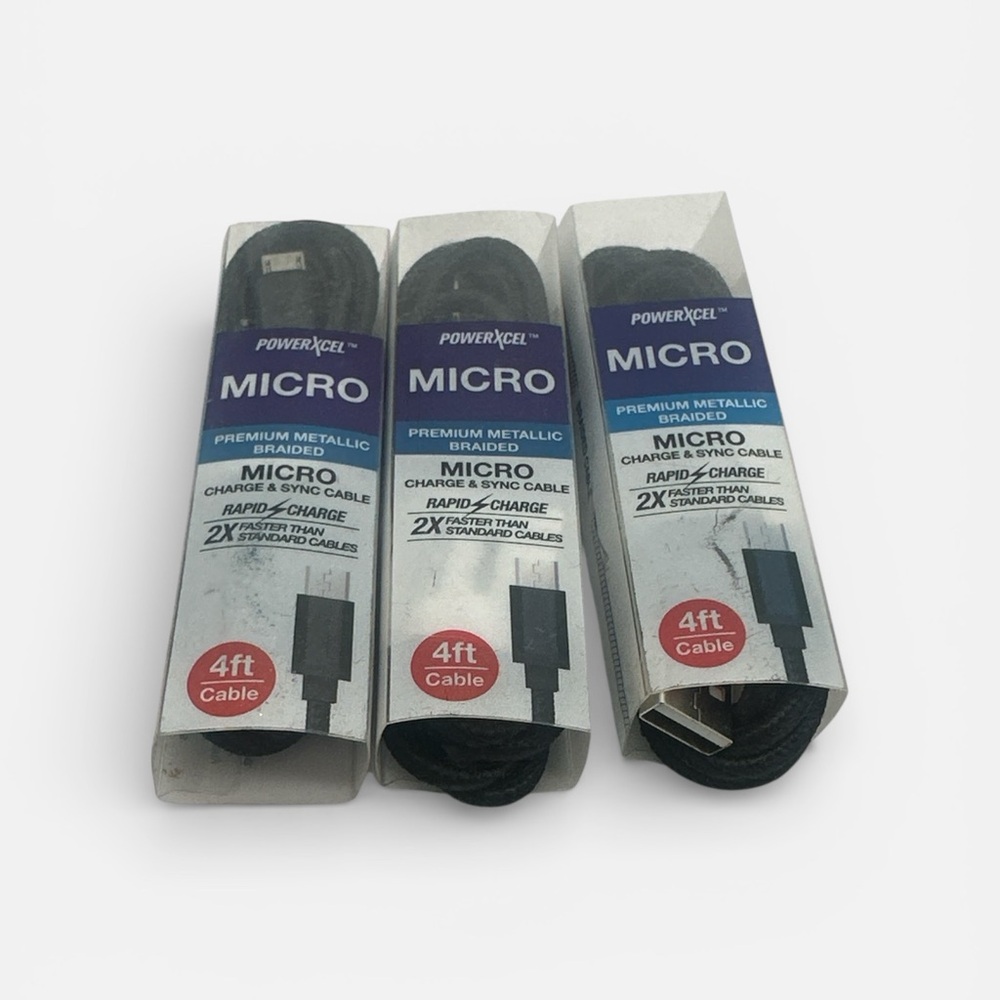 3 Pack - Black Micro‎ USB Cable - 4ft